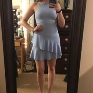 New Look from ASOS Light Blue Ruffle Mini Dress